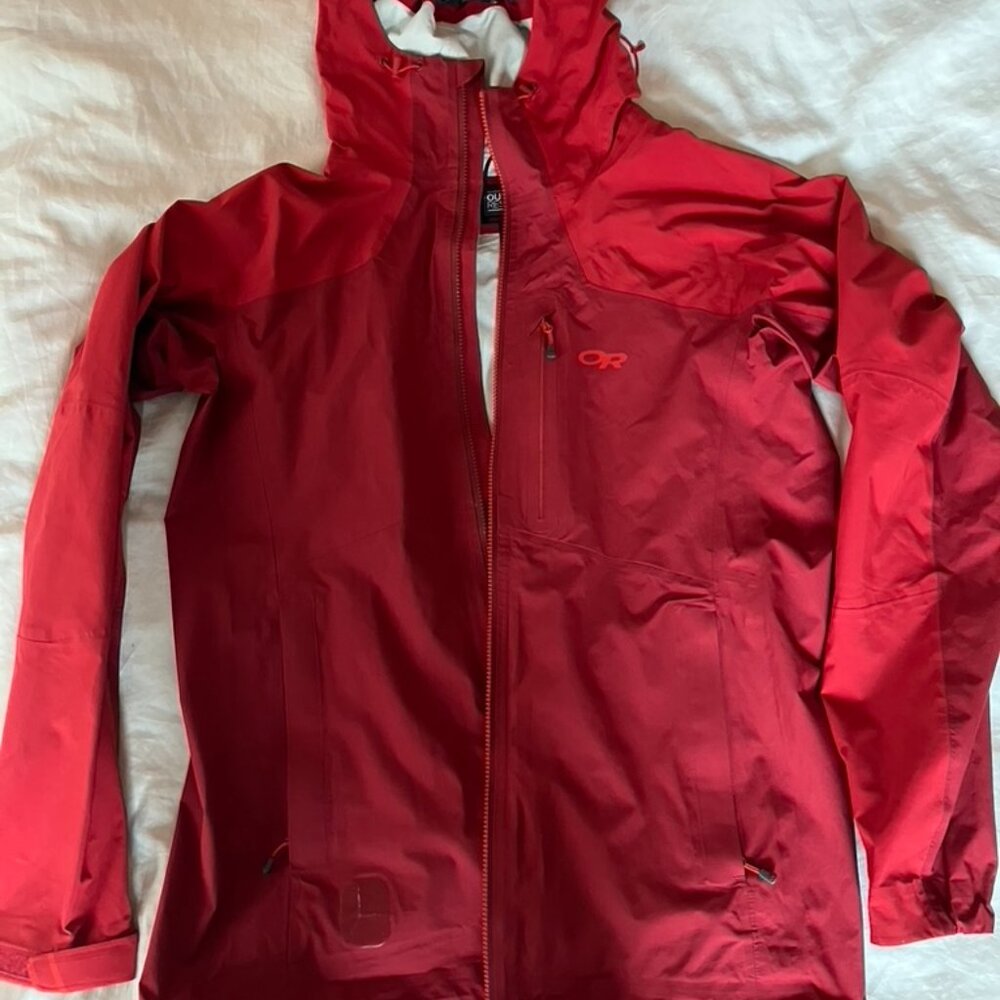 Outdoor Research waterproof red jacket, size L